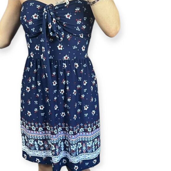 NO BOUNDARIES NAVY FLORAL MINI DRESS SZ.S EUC. - Picture 1 of 6